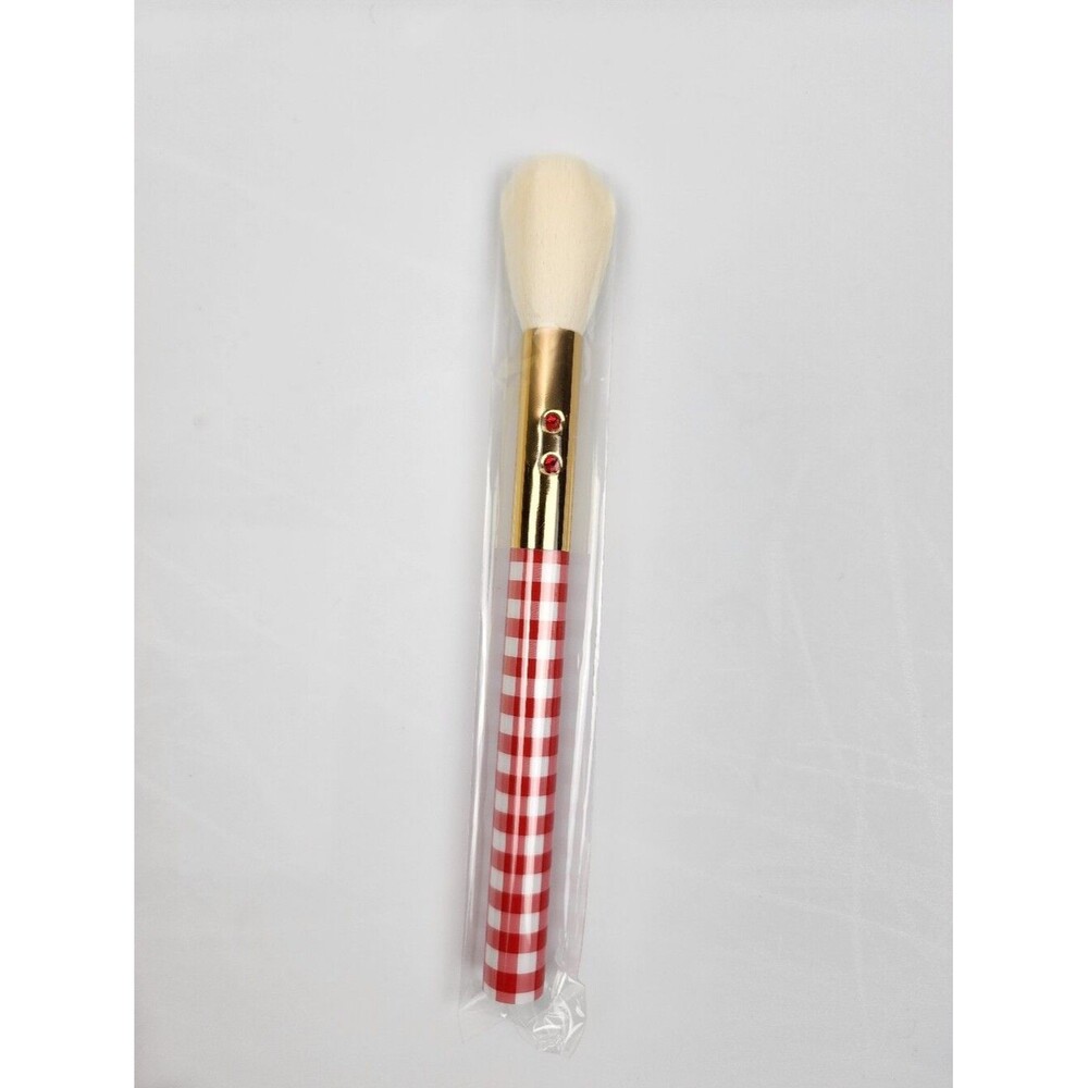 SLMISSGLAM Gingham Face Brush With red gingham handle And crystal embellishment - Picture 2 of 7